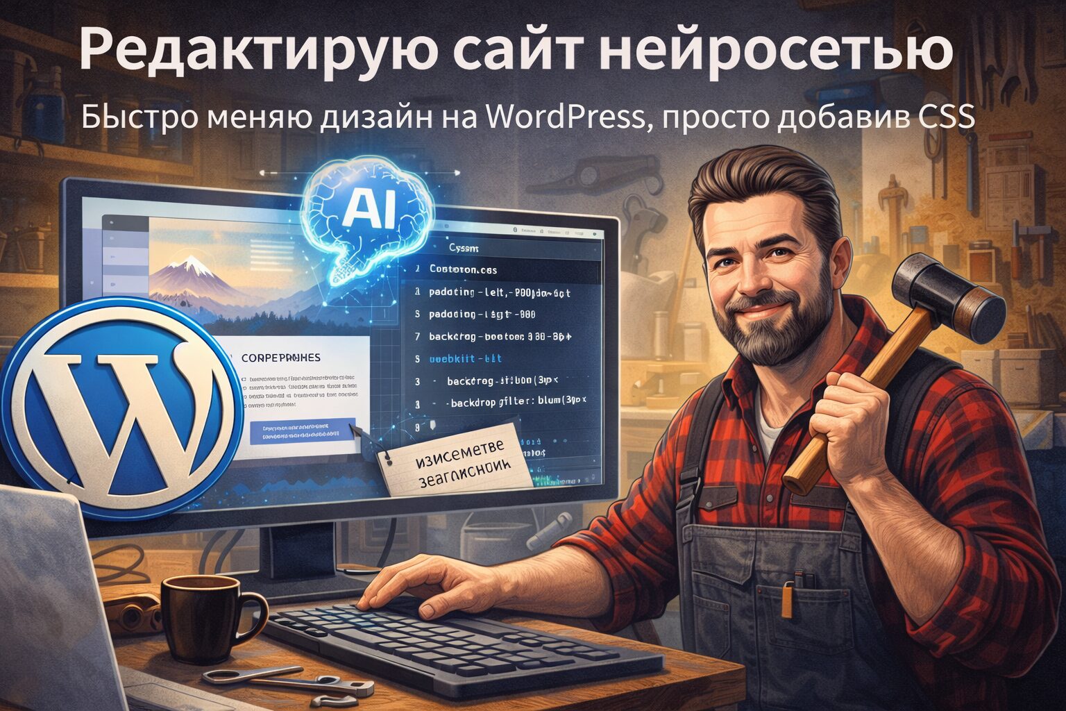 Редактирование внешнего вида сайта на WordPress с помощью нейросетей