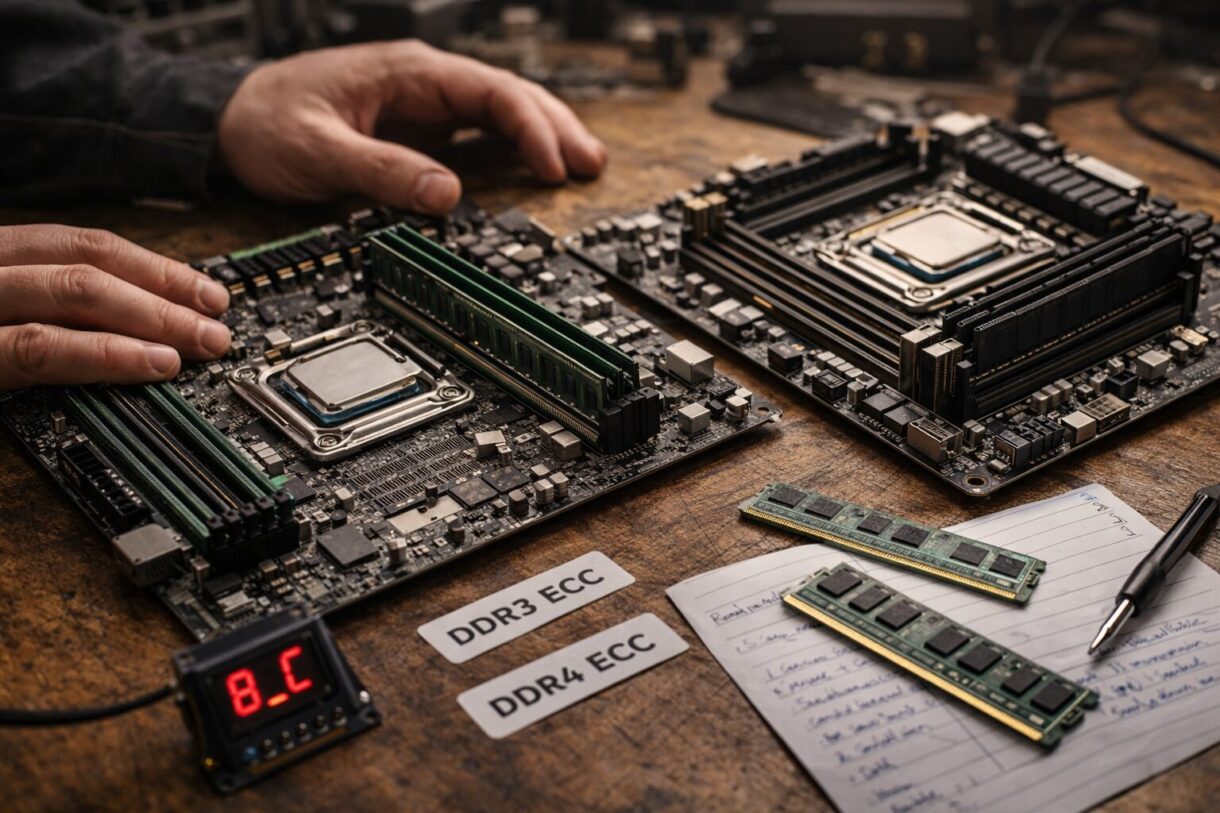 Комплектующие под сборку Xeon Комплект под сборку Xeon на верстаке: плата, кулер, память и видеокарта