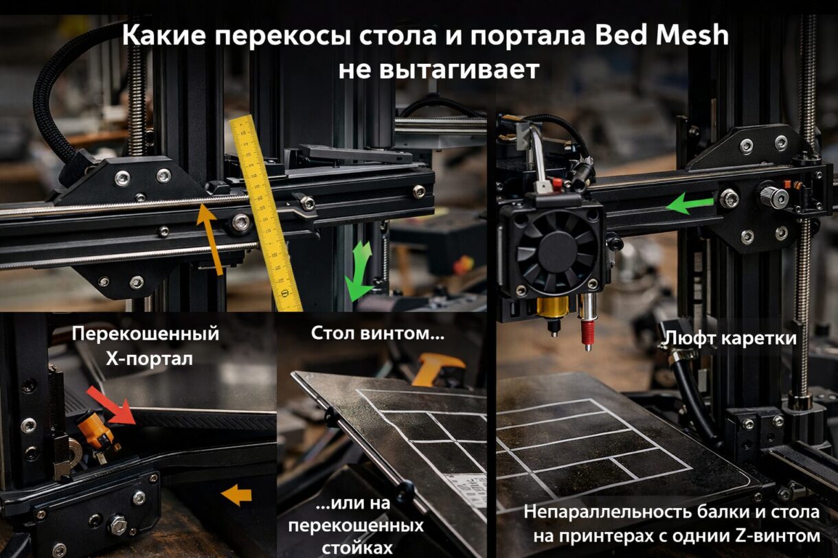 Проверка геометрии перед калибровкой Мастер проверяет геометрию 3D-принтера и тест первого слоя