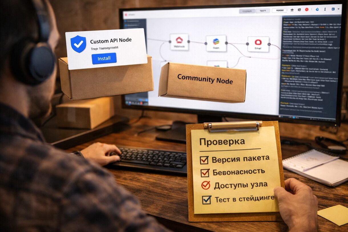 Проверка нового узла перед запуском Администратор проверяет новый узел автоматизации на тестовом стенде перед запуском