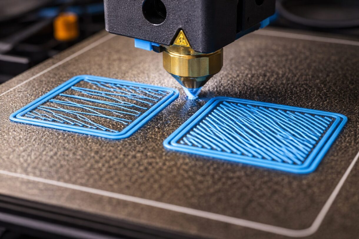 Проверка первого слоя на 3D-принтере Мастер настраивает Z-offset у 3D-принтера перед тестом первого слоя на PEI пластине