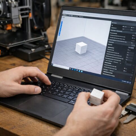 Проверка стыка стенки и заполнения Крупный план 3D-детали с зазором у внутренней стенки и линиями заполнения
