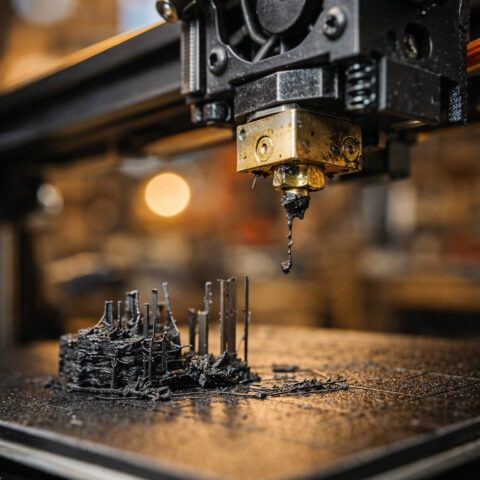 Разборка хотэнда на верстаке Мастер разбирает хотэнд 3D-принтера на рабочем верстаке