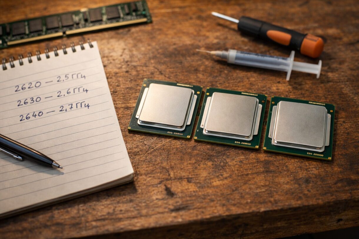Открытый ПК на базе LGA2011 с Xeon и модулями DDR3 на верстаке