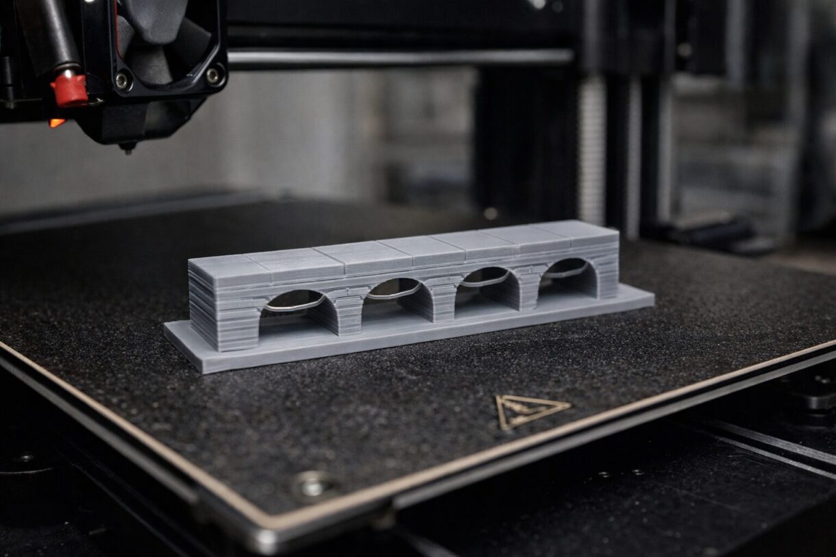 Калибровочные модели для 3D-печати на верстаке рядом с принтером