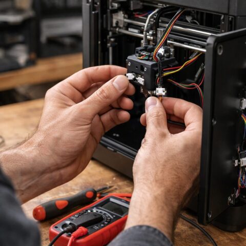 Диагностика закрытого 3D-принтера с сообщением об ошибке на экране