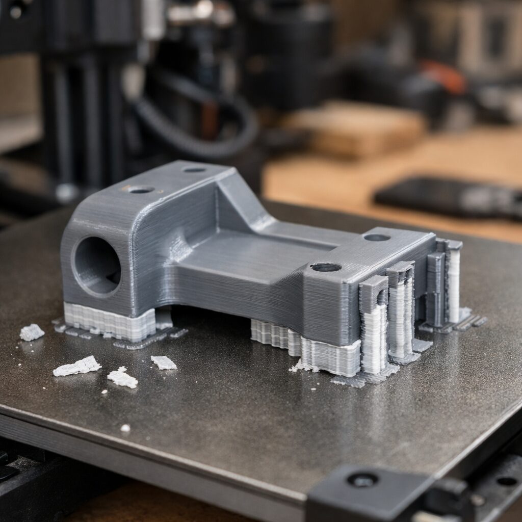 Снятие поддержек с детали из PETG после печати