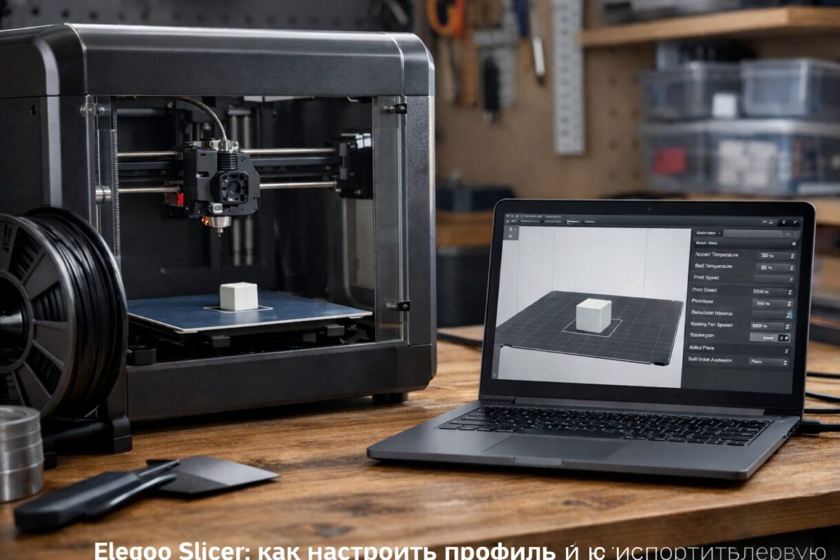 Настройка профиля печати в Elegoo Slicer рядом с FDM-принтером