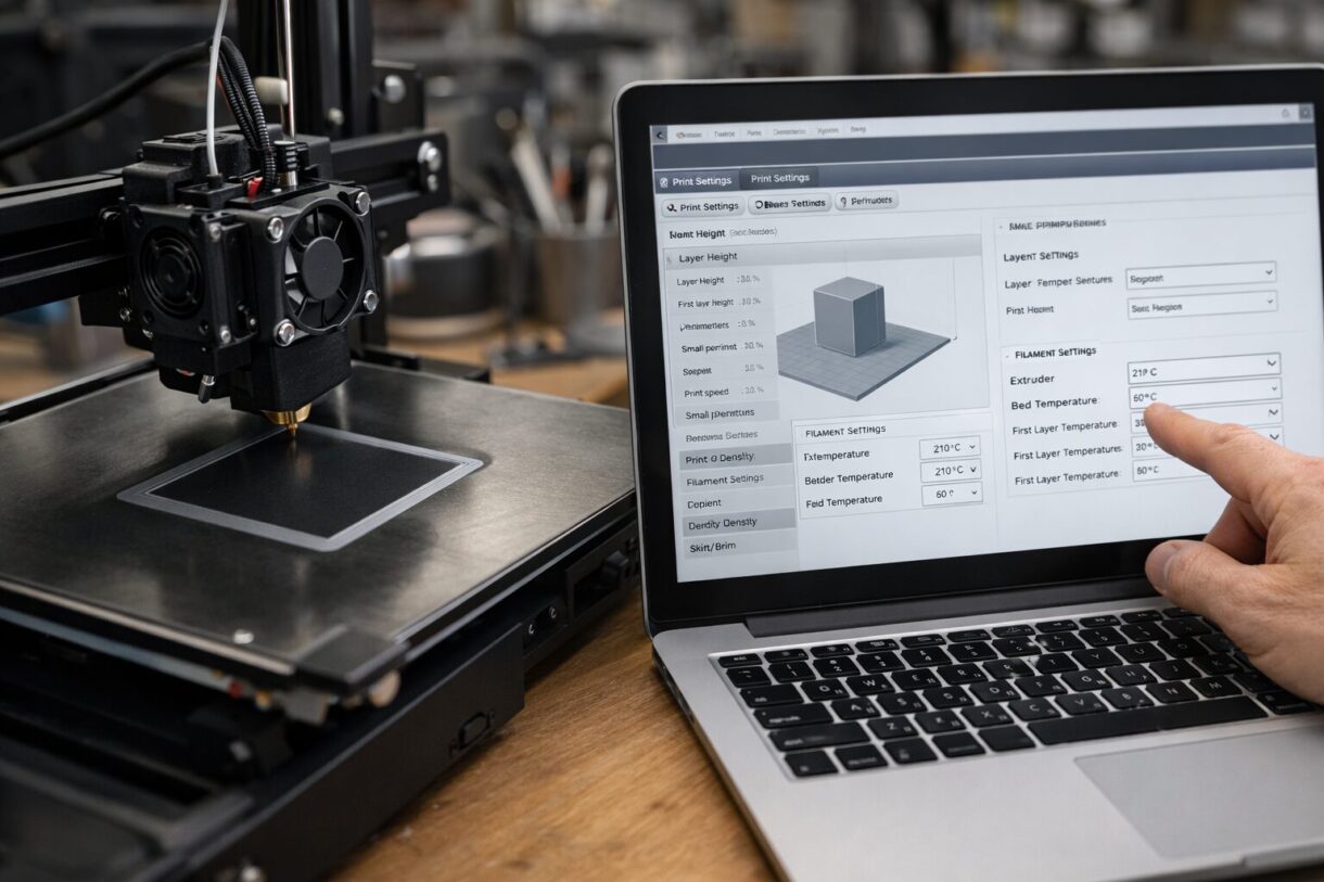 Проверка первого слоя на FDM 3D-принтере перед основной печатью