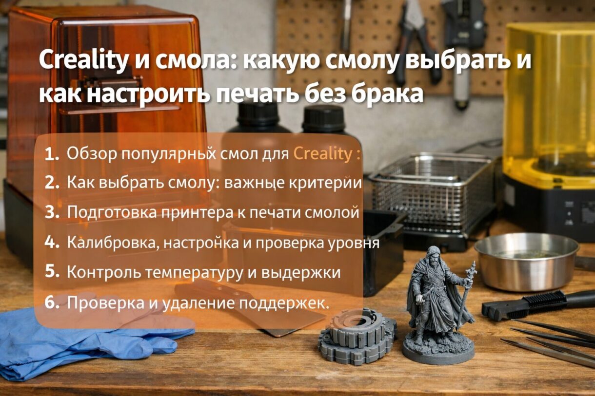 Смоляная печать на Creality Смоляный 3D-принтер на рабочем столе с моделью и ванночкой для фотополимера