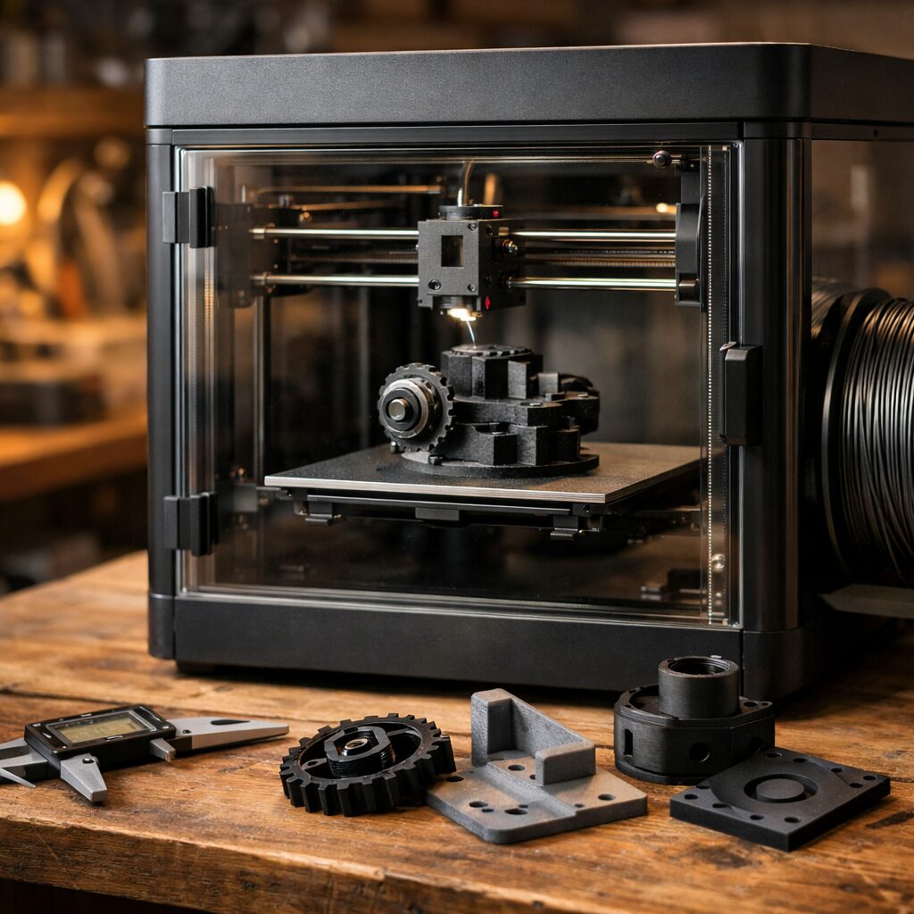 Закрытый 3D-принтер CoreXY на столе в домашней мастерской