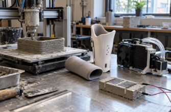 Инженерные образцы бетонной 3D-печати, индивидуального крепления и деталей системы охлаждения