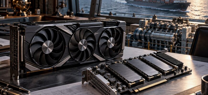 Видеокарта, плата расширения для четырёх NVMe SSD и грузовое судно как основные темы технических новостей октября 2026 года