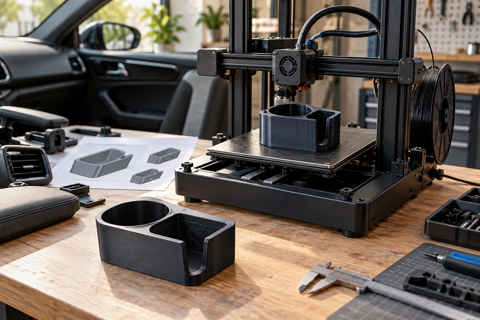 Печать небольшого автомобильного аксессуара на настольном 3D-принтере
