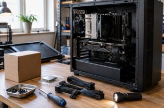 Открытый системный блок с видеокартой и комплектующими для модернизации